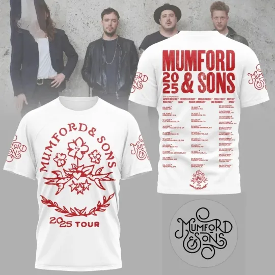 Mumford And Sons 2025 Tour 3D T-Shirt MR786