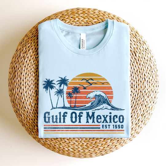 Gulf Of Mexico Since 1550 Retro Sunset T-Shirt