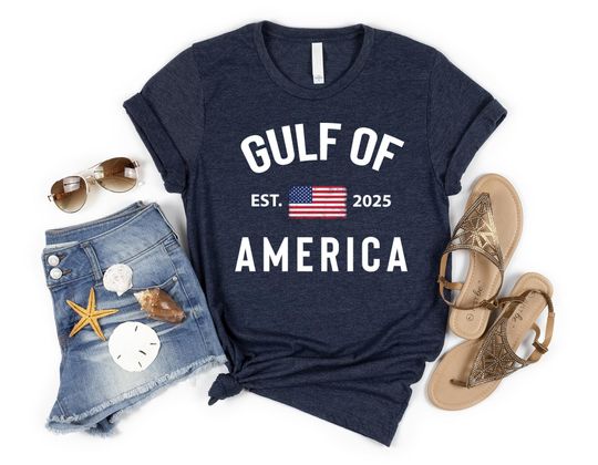 Gulf of America Patriotic T-Shirt, American Flag Tee, Preppy Patriot Shirt