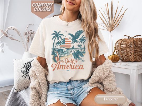 Comfort Colors The Gulf Of America 2025 Unisex T-Shirt - Garment-Dyed Vintage Style Tee