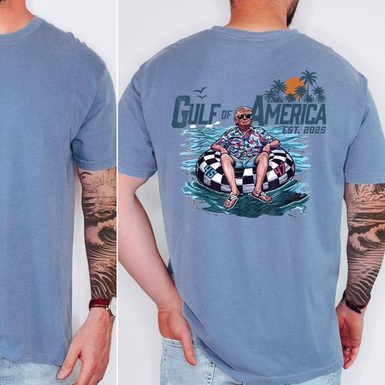 Gulf of America Patriotic T-Shirt | July 4th USA Graphic Tee | Vintage Float Shirt for Men | Est. 2025 Design