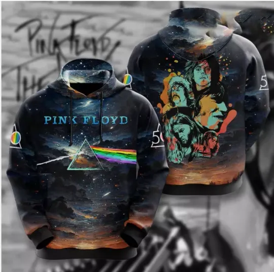 Pink Floyd Band Photo Watercolor Rock Band Music Hoodie 3D