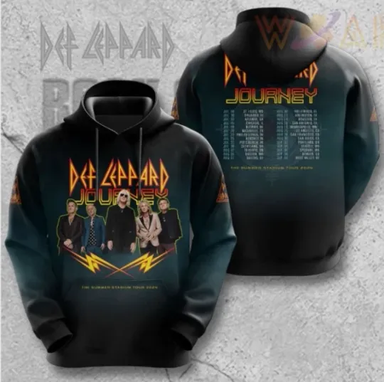 Def Leppard Black 3D All Over Print Hoodie