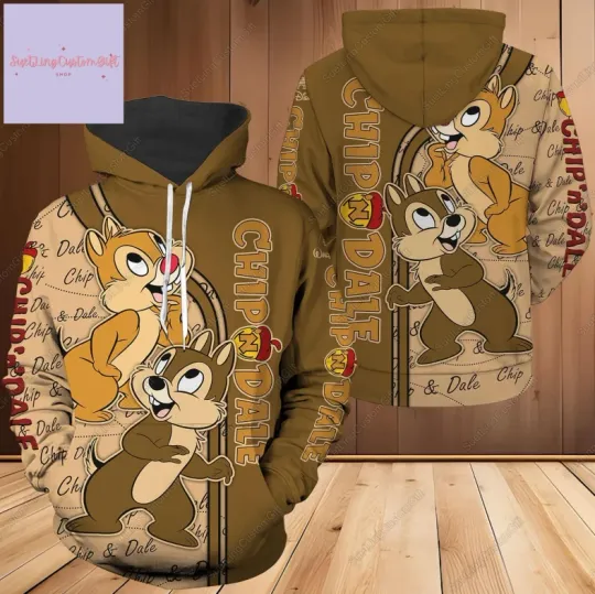 Chip And Dale 3D HOODIE Christmas Day Gift Halloween Day Gift Best Price