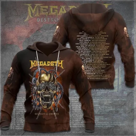 HOTHOT Megadeth Band 3D Hoodie gift for music lover new 3D shirt