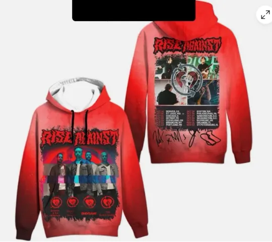 Rise Against 2024 Tour Hoodie 3d -father day gift, printed all gift