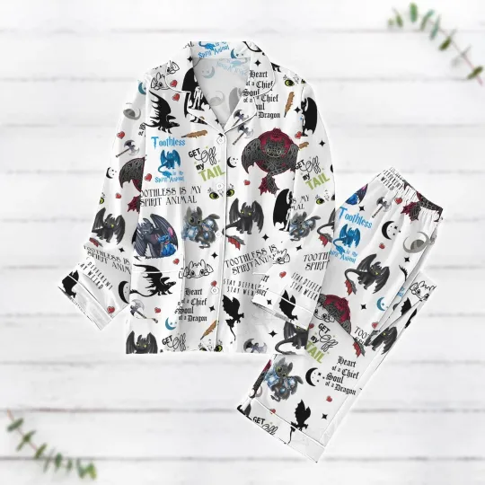 Toothless And Stitch Pajamas Set, How To Train Your Dragon Shirt, Disney Movie C