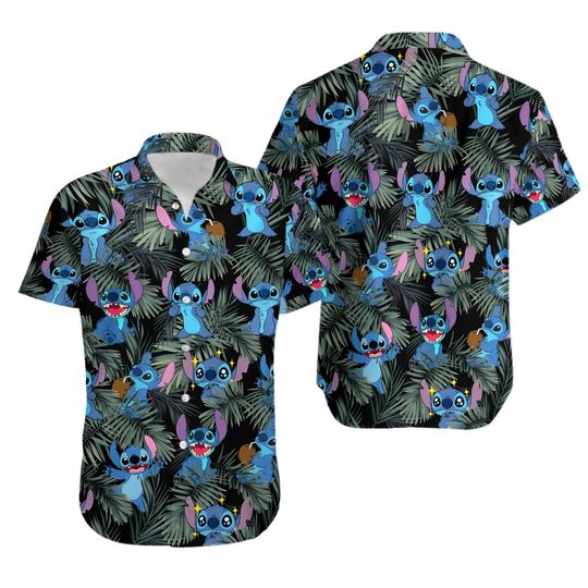 Discover Stitch Button Shirt/ Shorts, Disney Stitch Hawaiian Shirt, Beach Shorts Men, Funny Stitch Aloha Shirt Women, Summer Party Gift