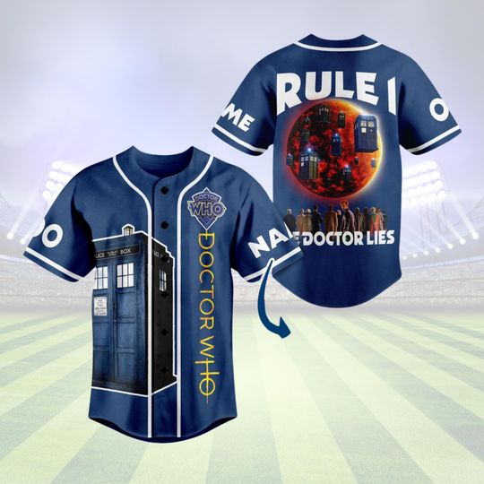 Custom Doctor Who Baseball Jersey, Tenth Doctor Jersey Shirt, David Tennant Baseball Shirt, Tardis Jersey, Tv Series Baseball Jersey