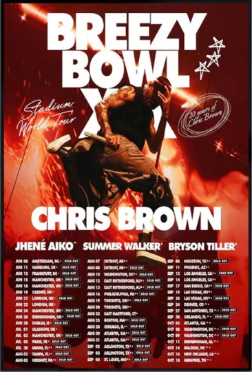 Chris Brown Breezy Bowl XX 20th Anniversary Stadium Poster