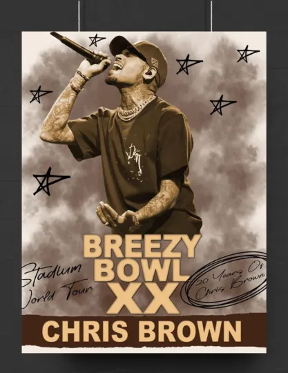 Chris Brown Breezy Bowl Tour Premium Matte Poster