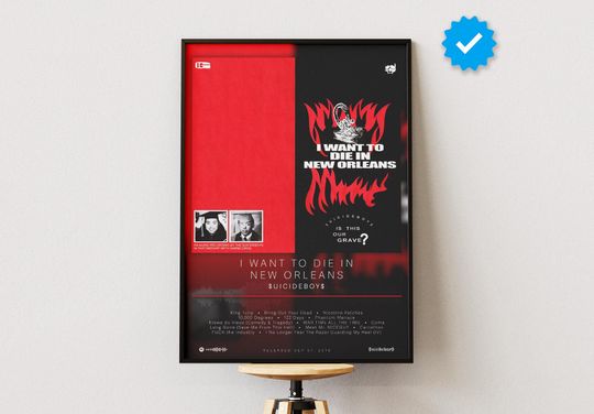 Suicideboys Poster | I Want to Die in New Orleans Poster | Album Poster Prints | Wall Decor Posters | Album Cover | Rap Music Poster