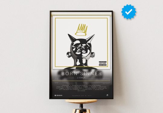 J Cole Poster | Born Sinner Poster | Album Poster Prints | Wall Decor Posters | Album Cover | Rap Music Poster