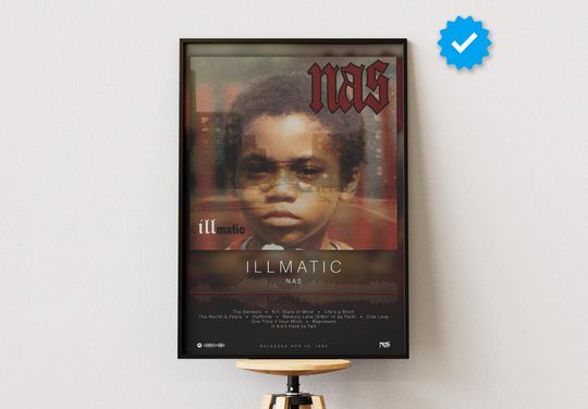 Nas Poster | Illmatic Poster | Album Poster Prints | Wall Decor Posters | Album Cover | Rap Music Poster