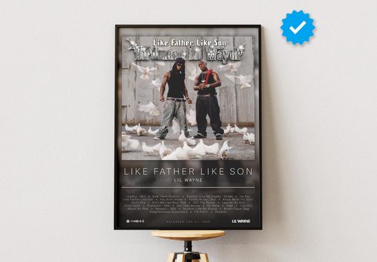 Lil Wayne Poster | Like Father Like Son Poster | Album Poster Prints | Wall Decor Posters | Album Cover | Rap Music Poster