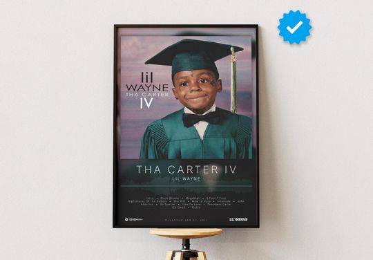 Lil Wayne Poster | Tha Carter IV Poster | Album Poster Prints | Wall Decor Posters | Album Cover | Rap Music Poster