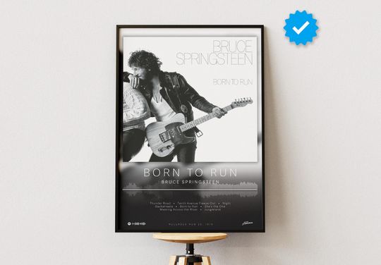 Bruce Springteen Poster | Born To Run Poster | Album Poster Prints | Wall Decor Posters | Album Cover | Rock Music Poster