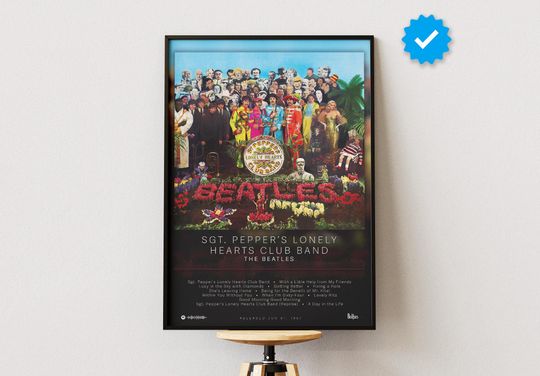 The Beatles Poster | Sgt. Peppers Lonely Hearts Club Band Poster | Album Poster Prints | Wall Decor Poster | Album Cover | Rock Music Poster