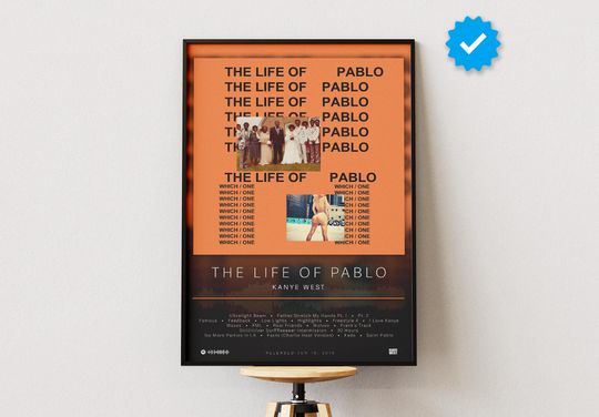 Kanye West Poster | The Life Of Pablo Poster | Album Poster Prints | Wall Decor Posters | Album Cover | Rap Music Poster