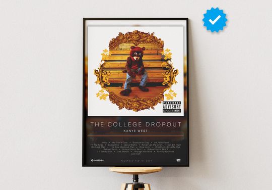 Kanye West Poster | The Collage Dropout Poster | Album Poster Prints | Wall Decor Posters | Album Cover | Rap Music Poster