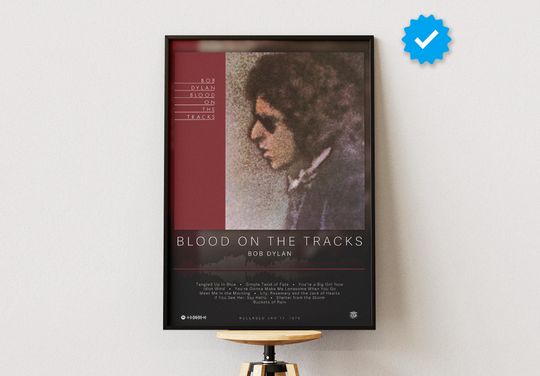 Bob Dylan Poster | Blood On The Tracks Poster | Album Poster Prints | Wall Decor Posters | Album Cover | Rock Music Poster