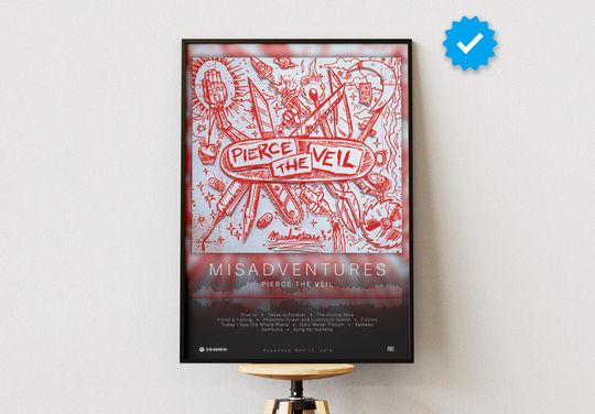 Pierce The Veil Poster | Misadventures Poster | Album Poster Prints | Wall Decor Posters | Album Cover | Rock Music Poster