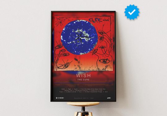 The Cure Poster | Wish Poster | Album Poster Prints | Wall Decor Posters | Album Cover | Rock Music Poster
