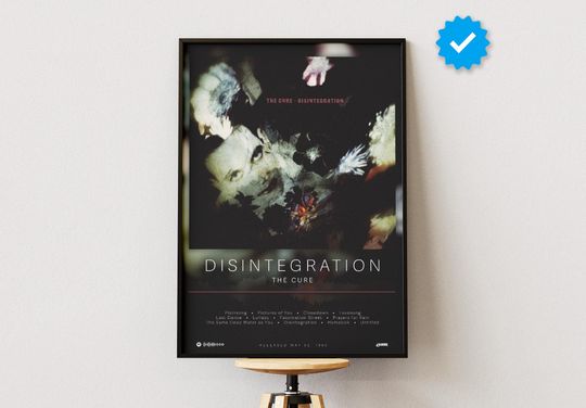The Cure Poster | Disintegration Poster | Album Poster Prints | Wall Decor Posters | Album Cover | Rock Music Poster