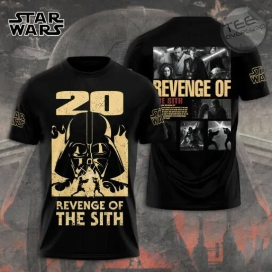 Star Wars Revenge of the Sith 20th Anniversary 3D T-Shirt Darth Vader Tee