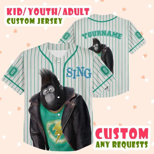 Customized Sing Movie Cartoon Baseball Jersey, Movie Cartoon 2025 New Version Jersey, Sing Lovers Gifts For Fans