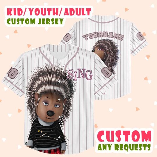 Customized Sing Movie Cartoon Baseball Jersey, Movie Cartoon 2025 New Version Jersey, Sing Lovers Gifts For Fans