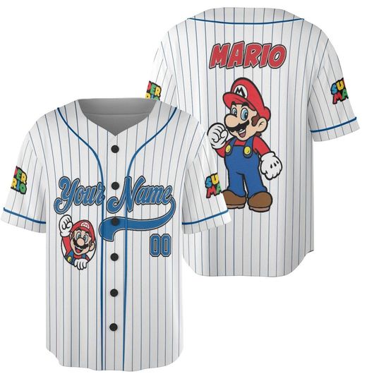 Personalized Super Mario Baseball Jersey | Mario Baseball Jersey | Jersey for Kids, Youth & Adults |Birthday Gift