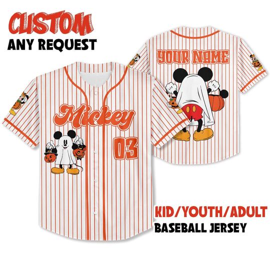 Mickey Halloween Baseball Jersey , Disney Mickey Halloween Kids Jersey, Mickey Mouse Halloween Jersey, Halloween Toddler Jersey