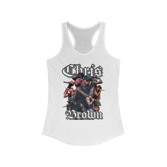 Chris Brown Tribute Women's Racerback Tank Top - Music Fan Summer Apparel
