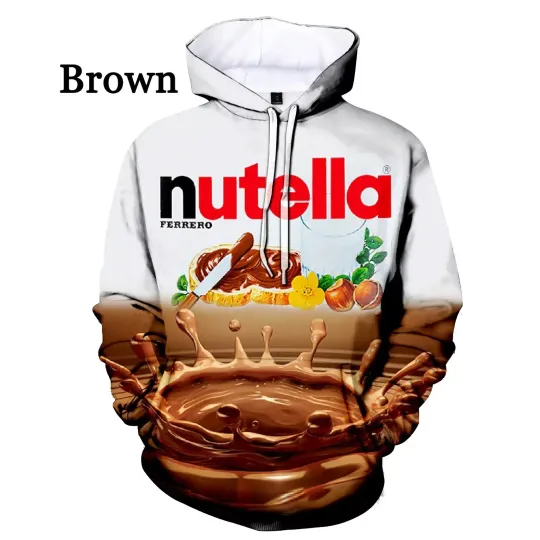 3D Hoodies - Nutella, Doritos, Kit Kat & Skittles | Unisex, Casual, Various Size