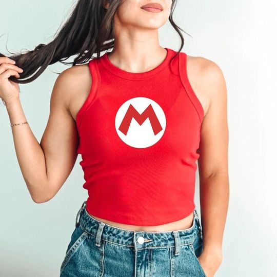 Mario Crop Tank Top, Super Mario Shirt, Epic Universe Apparel, Universal Studios Clothing, Women's Mario Tank Top