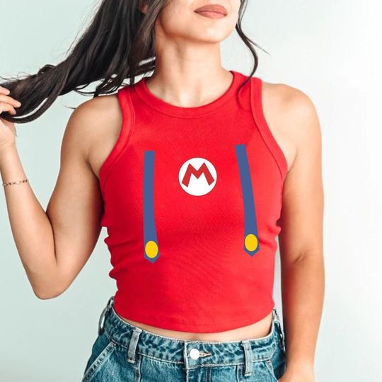 Mario Crop Tank Top - Super Mario Shirt - Epic Universe Tank - Universal Studios Shirt - Women's Mario Tee