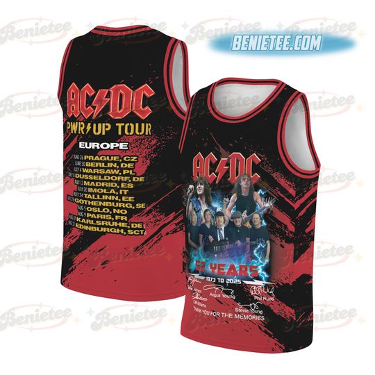 Discover AC-DC Basketball Jersey, Vintage Rock Band Fan Gift, Concert Style Tee