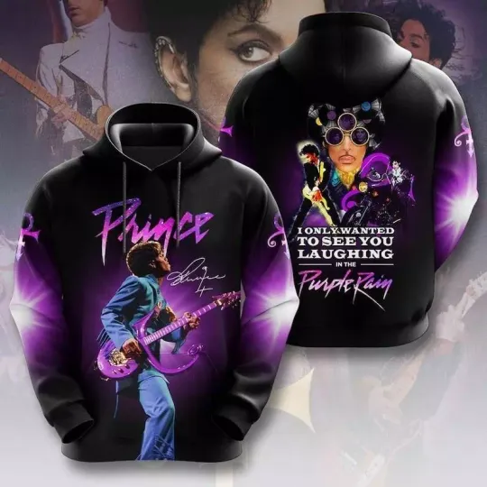 Prince Santa Hoodie  Prince Purple 3D Hoodie  Purple Hoodie 3d - all printed
