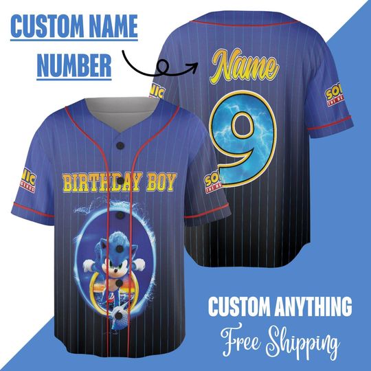 Personalized Sonic Jersey, Custom Sonic Birthday Shirt, Sonic Birthday Outfit, Kids Birthday Jersey, The Hedgehog Sonic Shadow Tails Shirt