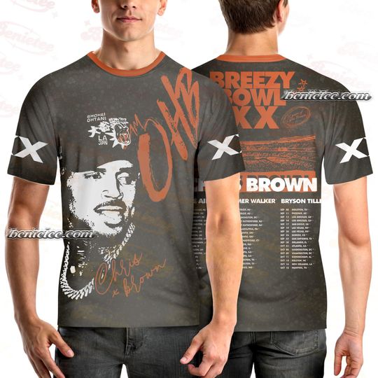 Chris Brown 11:11 Tour 2025 Shirt 3D, Chris Brown Breezy Bowl XX Tee