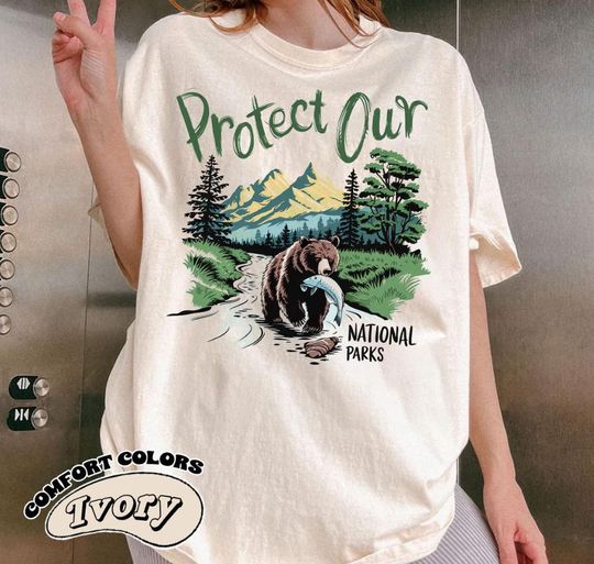 Protect Our National Parks Retro Comfort Colors Unisex T-Shirt - Environmental Activism Tee