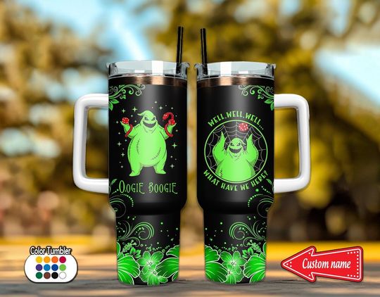 Personalized Halloween Oogie Boogie Tumbler 40oz, Boogie Tumbler, Nightmare Before Christmas Tumbler