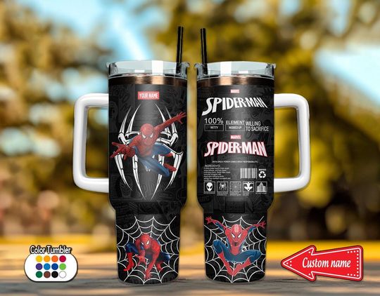 Personalized Spider Man Tumbler 40Oz, Spiderman Insulated Tumbler, Spider Coffee Tumbler, Spider Man 40 oz,Tumbler