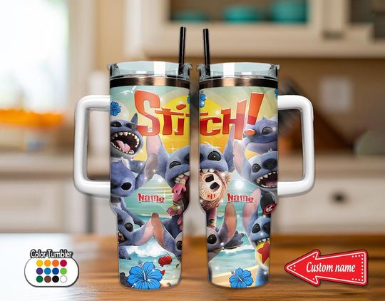 Personalized Disney Stitch 40oz Tumbler, Stitch Drinkware Cup, Lilo And Stitch 40oz Tumbler, Disneyland Trip Tumbler For Fan