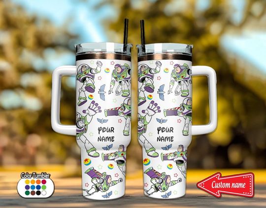 Discover Personalized Disney Toy Story Buzz Lightyear 40oz Tumbler, Toy Story Buzz Lightyear 40oz Tumbler With Handle Disney Characters Tumbler