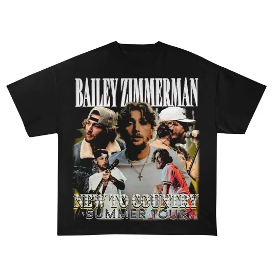Bailey Zimmerman 2025 New to Country Tour, Bailey Zimmerman Concert 3D T-Shirt