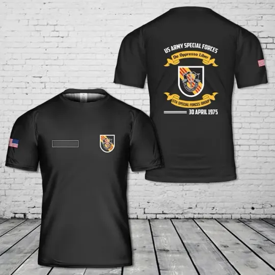 Custom Name US Army Special 5th Special Forces Group T-Shirt 3D