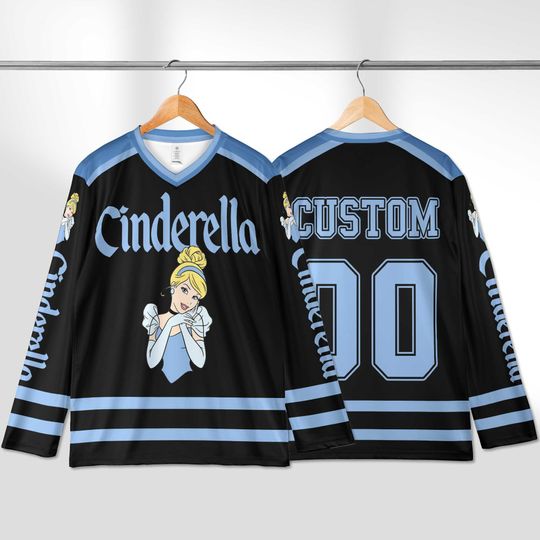 Custom Name Cinde Princess Hocky Jersey, Custom Cinde Princess Hockey, Disney Hockey Fan Lover Gift, Disneyland Hockey Jersey