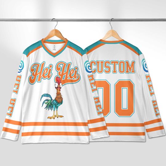 Custom Hei Hei Hocky Jersey, Custom Disney Moana HeiHei Hockey, Disney Hockey Fan Lover Gift, Disneyland Hockey Jersey